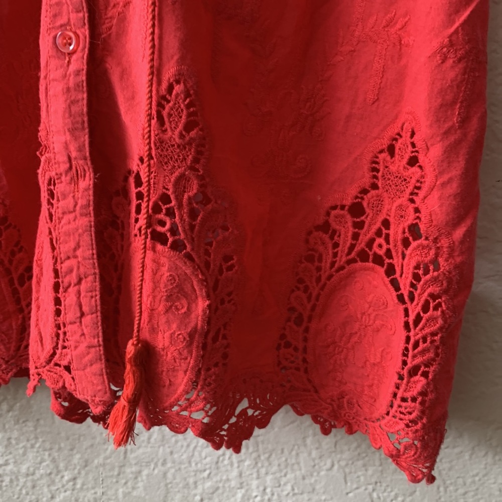 Solitaire Cotton Button Down Blouse - image 2